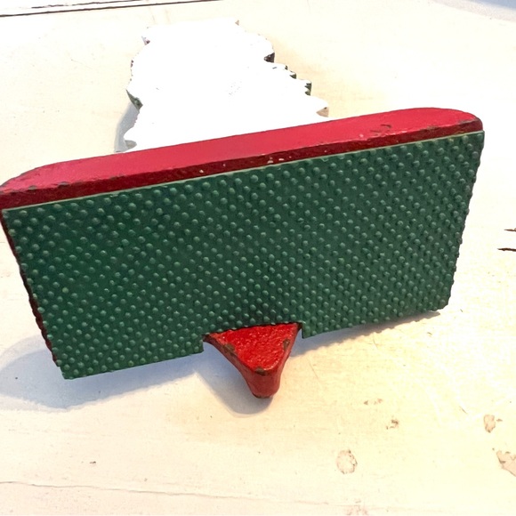 Vintage Midwest-Cannon Falls Santa with Tree Christmas Cast Iron Stocking Hanger - Picture 3 of 6